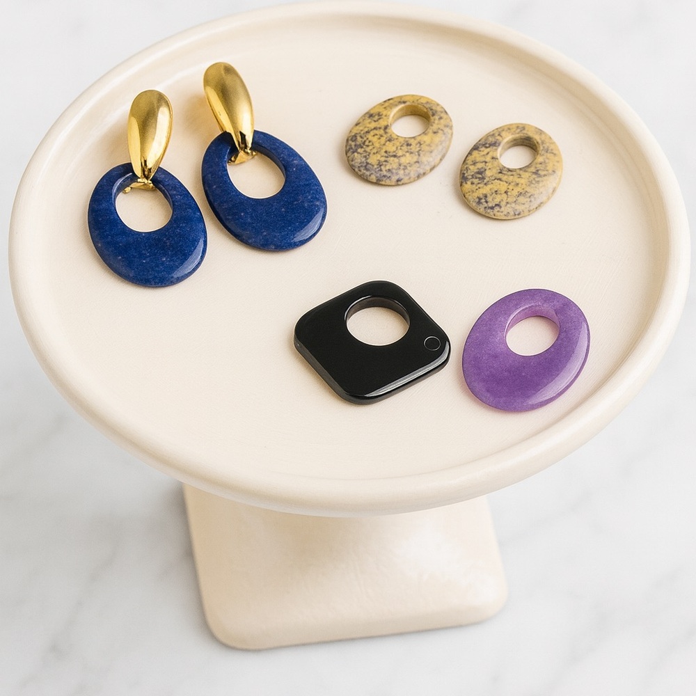 Colorful Earring Set with Gold Accents